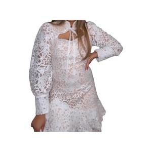 NEW BEULAHSTYLE long-sleeve lace dress in white